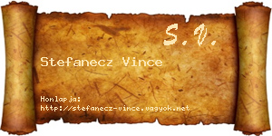 Stefanecz Vince névjegykártya